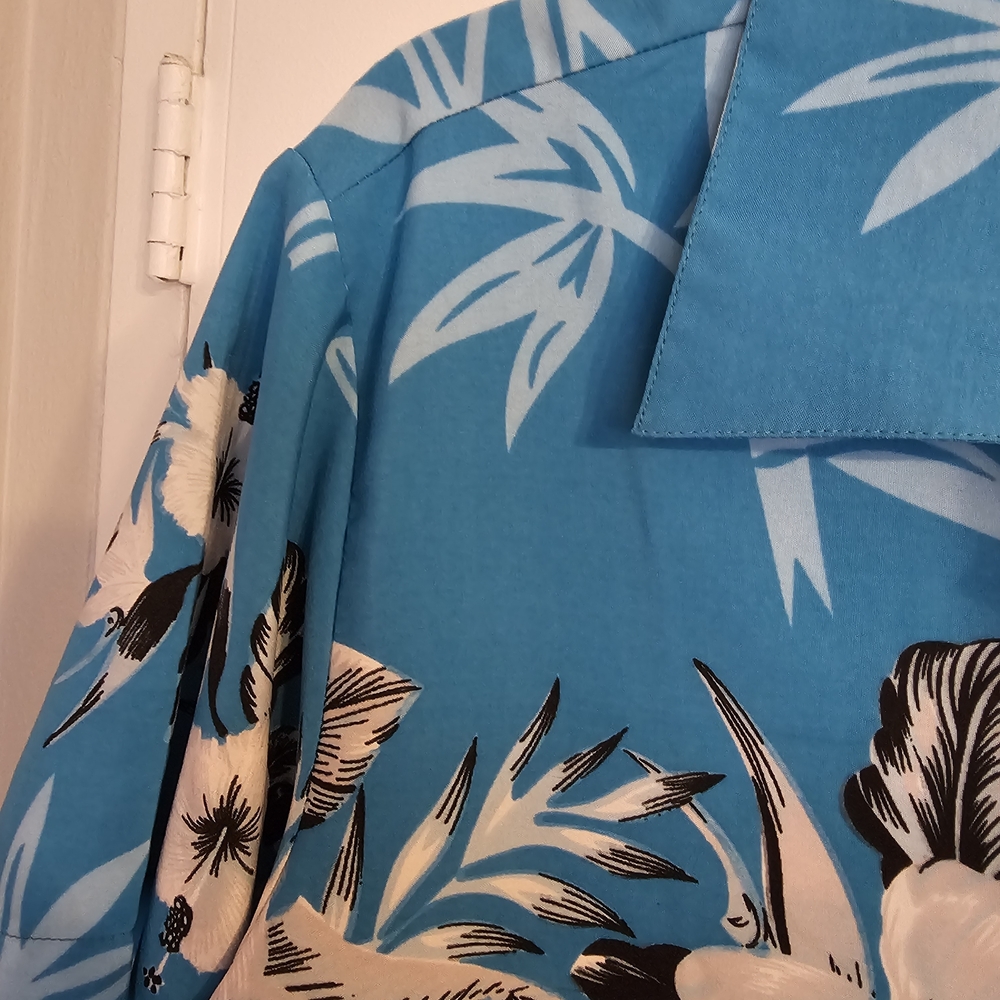 Wish Blue and White Floral Boy's Shirt - Picture 3 of 6